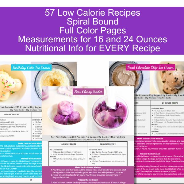57 Low Calorie Ninja Creami Recipes-Physical Copy