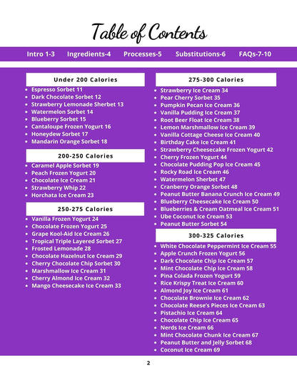 57 Low Calorie Ninja Creami Recipes-Physical Copy